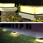 Modern Solar RGB Square Post Head Light Outdoor Garden Landscape Light Lumendat