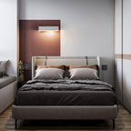 Modern Minimalist Rectangular Bar Aluminum Acrylic Rotatable LED Wall Sconce Lamp For Living Room Lumendat