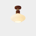 Nordic Log Striped Glass Oval 1-light Semi-flush Mount Ceiling Light BulbSquare