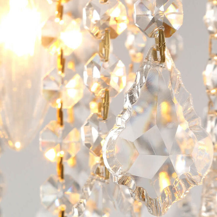Scandinavian Modern Round Iron Crystal 1-Light Semi-Flush Mount Ceiling Light Lumendat