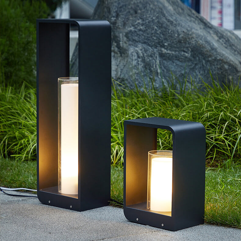 Modern Minimalist Square Frame Stainless Steel Acrylic LED Waterproof Lawn Landscape Light For Outdoor Patio Lumendat