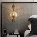 Contemporary Industrial Iron Finish Frame Spherical Glass Shade 1-Light Wall Sconce Lamp For Bedroom Lumendat
