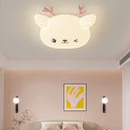 Lumendat Modern Simplicity Kids Iron PE Deer Elliptical LED Flush Mount Ceiling Light For Bedroom Lumendat