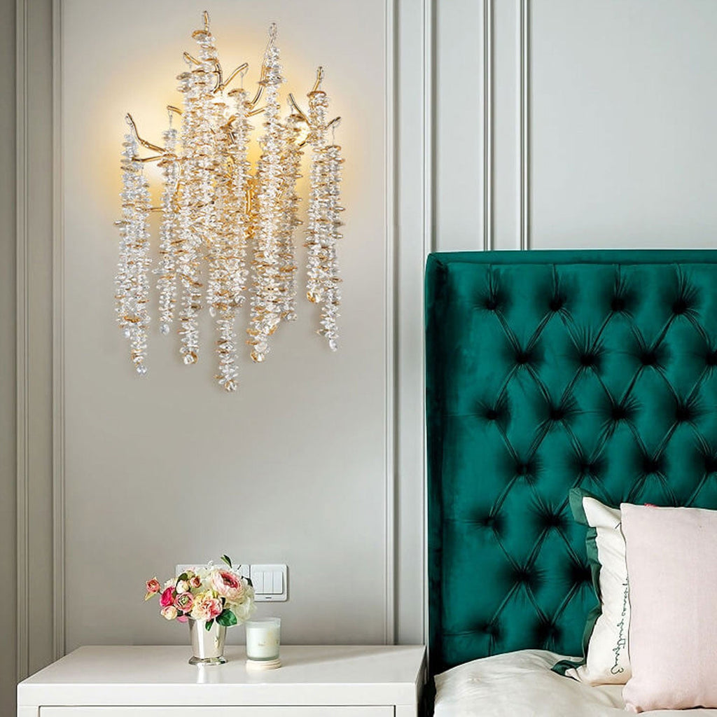 Modern Light Luxury Tree Branch Crystal 3-Light Wall Sconce Lamp Lumendat