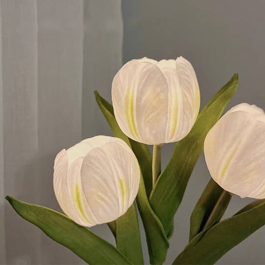 Tulip Simulation Bouquet Ceramic Flower Pot LED Night Light Table Lamp Lumendat