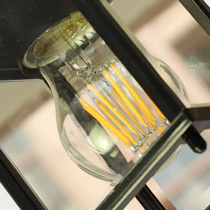 Simple American Square Glass Aluminum 1-Light Outdoor Waterproof Pendant Light