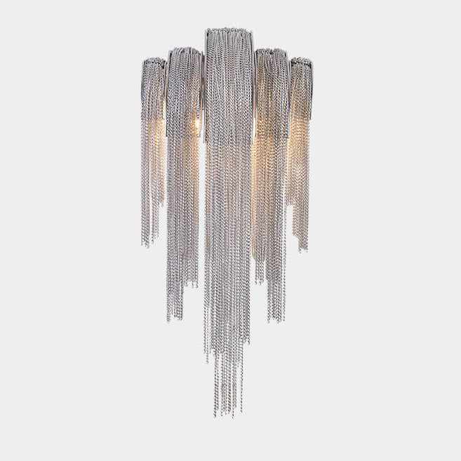 Lumendat Postmodern Luxury Aluminum Chain Tassel 2-Light Wall Sconce Lumendat