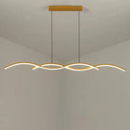 Nordic Minimalist Long Strip Wave Design Island Light LED Chandelier Lumendat