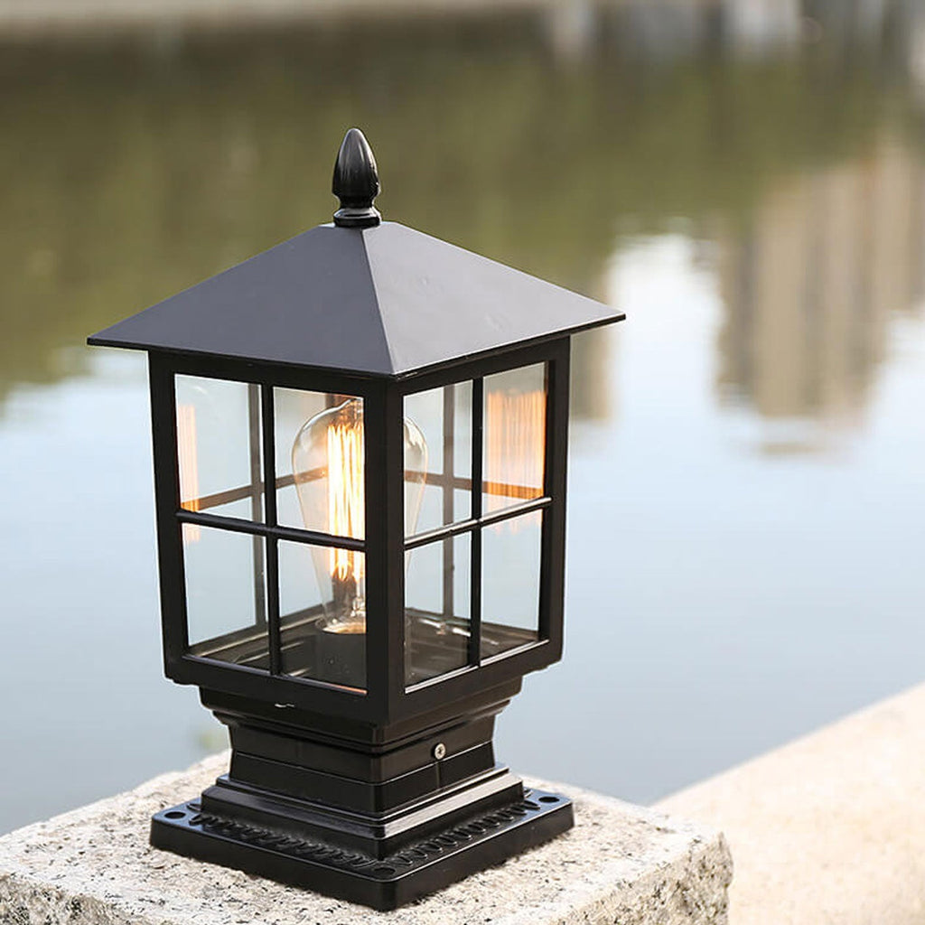 European Outdoor Column Lantern Waterproof Rustproof 1-Light Patio Light Lumendat