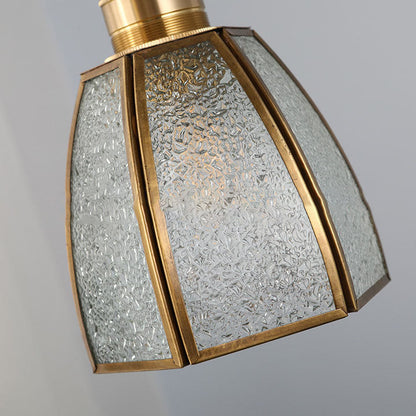 Japanese Vintage Brass Glass Cone 1-light Pendant Light