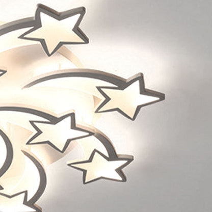 Modern Minimalist Star Hardware Acrylic LED Semi-Flush Mount Ceiling Light For Living Room