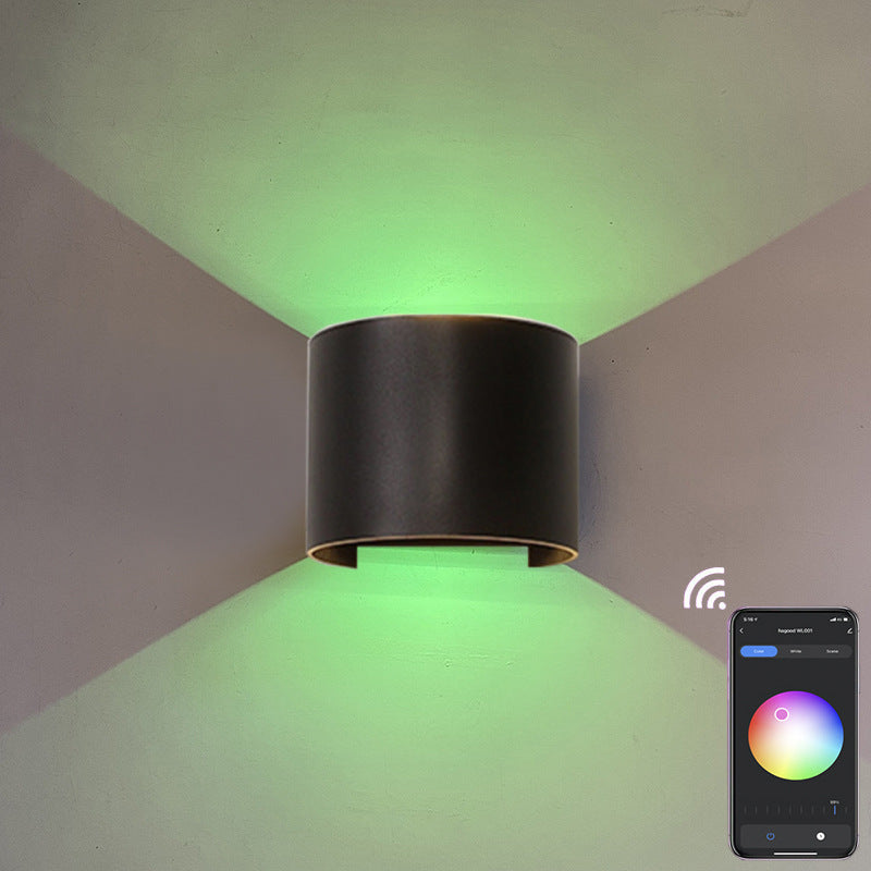 Simple Intelligent Cylindrical APP Dimming Waterproof LED Wall Sconce Lamp Lumendat