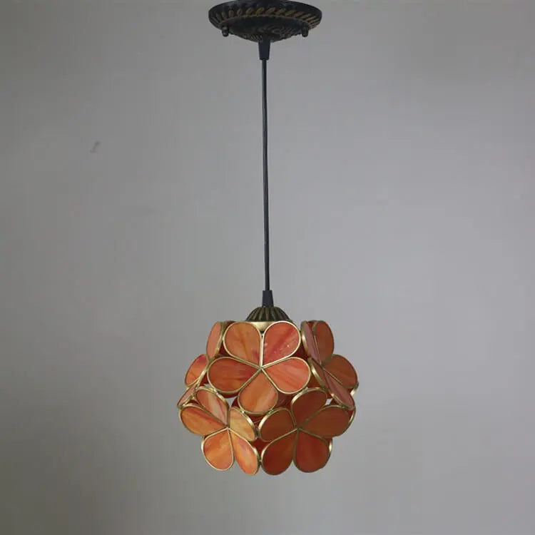 Vintage Stained Glass Petal 1-light Pendant Light Lumendat