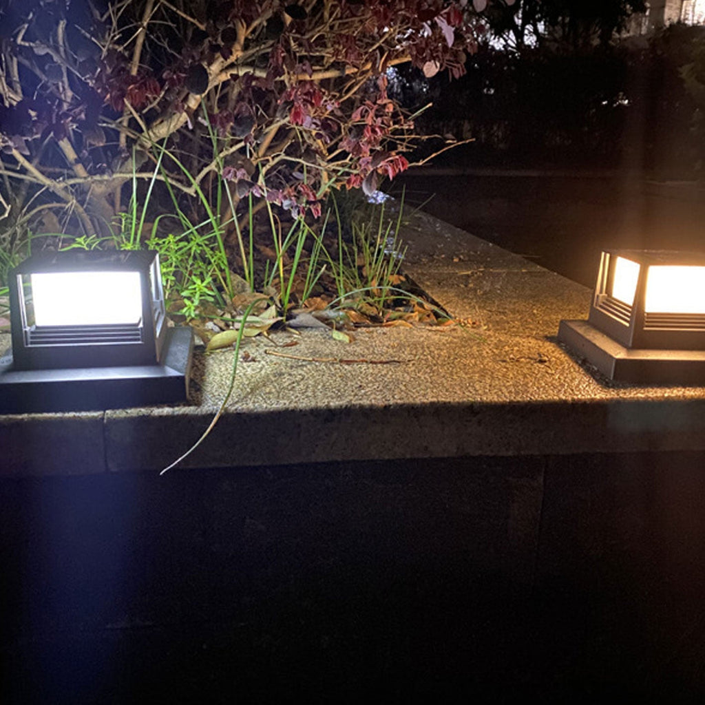 Outdoor Solar Pillar Head Light Square Pillar Head Light Garden Light Lumendat