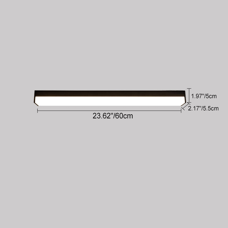 Modern Minimalist Long Rectangle Aluminum PC LED Flush Mount Ceiling Light For Outdoor Patio Lumendat