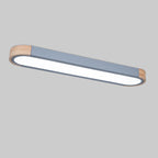 Contemporary Scandinavian Long Oval Iron Log Acrylic LED Flush Mount Ceiling Light For Bedroom Lumendat