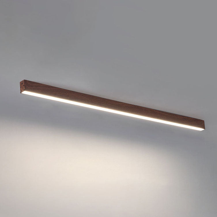 Modern Minimalist Wood Grain Aluminum Strips LED Flush Mount Ceiling Light BulbSquare