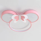 Lumendat Modern Creative Minimalist Wrought Iron Cartoon Mouse LED Flush Mount Ceiling Light Lumendat