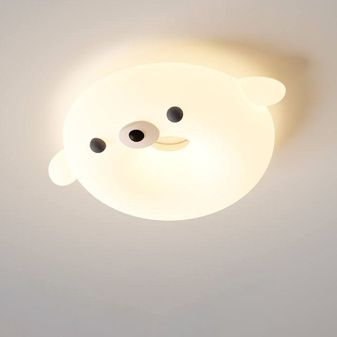 Lumendat Adorable Cream Style Cartoon Seal LED Kids Flush Mount Ceiling Light Lumendat