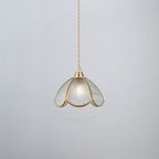 Japanese Vintage Brass Stained Glass Cone 1-light Pendant Light BulbSquare