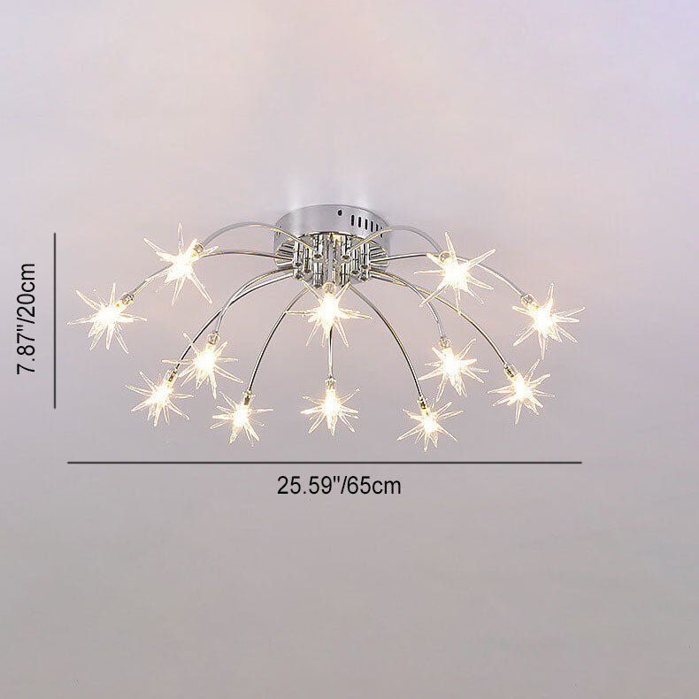 Contemporary Creative Full Of Star Iron 12/21/28 Light Flush Mount Ceiling Light For Living Room Lumendat