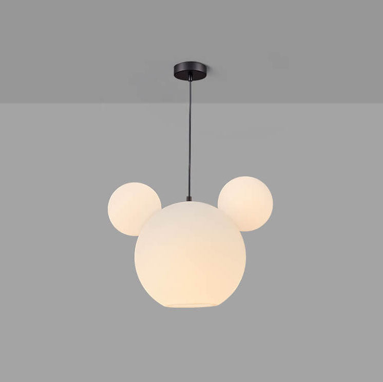 Lumendat Modern Minimalist Milk White PE Mouse 3-Light Kids Chandelier Lumendat