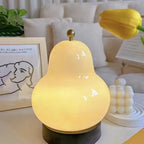Traditional French Cream Pear Shape LED Rechargeable Touch Table Lamp For Bedroom Lumendat