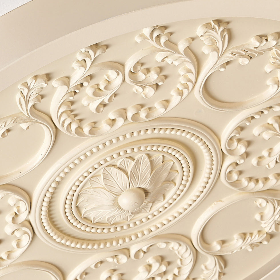 Modern Minimalist Carved Iron Resin Acrylic LED Flush Mount Ceiling Light for Bedroom