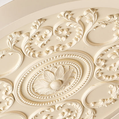 Modern Minimalist Carved Iron Resin Acrylic LED Flush Mount Ceiling Light for Bedroom