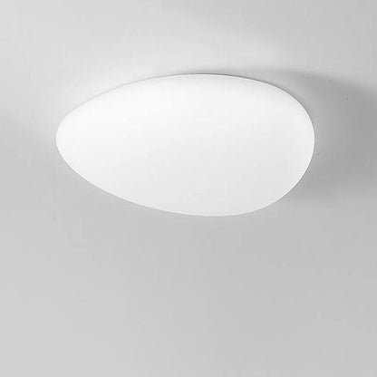 Nordic Minimalist Cobblestone Pe Lampshade LED Flush Mount Ceiling Light