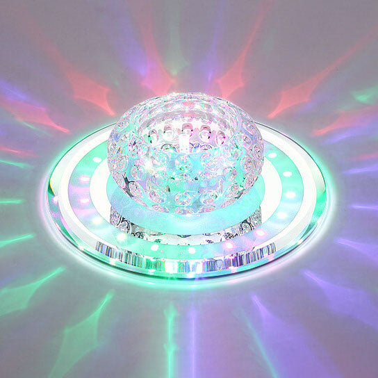 Minimalist Light Luxury Crystal Round Spotlight LED Flush Mount Ceiling Light Lumendat