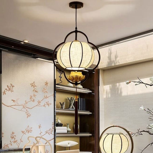 Chinese Retro Light Luxury Wrought Iron 1-light Pendant Light