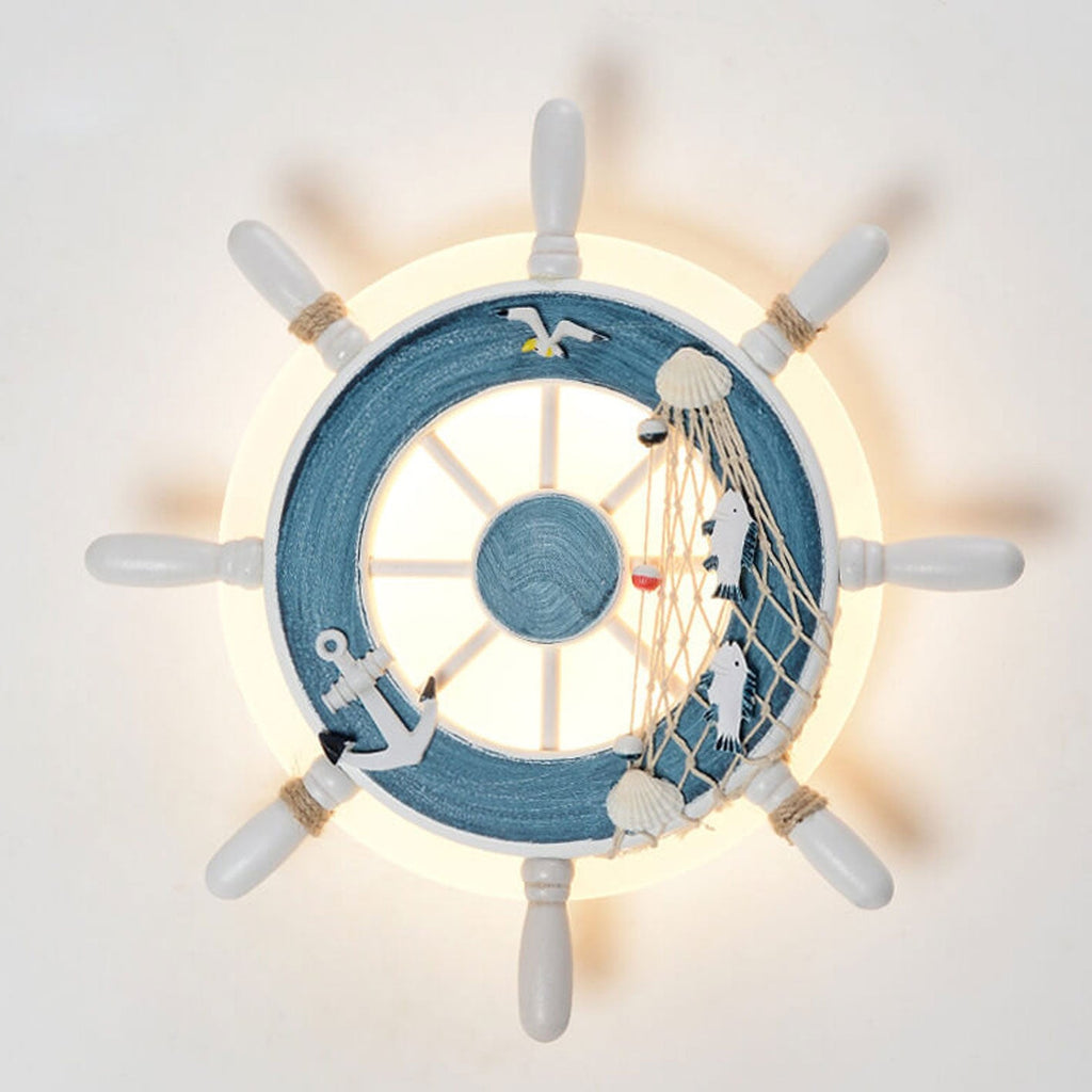 Lumendat Cartoon Creative Rudder Resin LED Kids Wall Sconce Lamp Lumendat