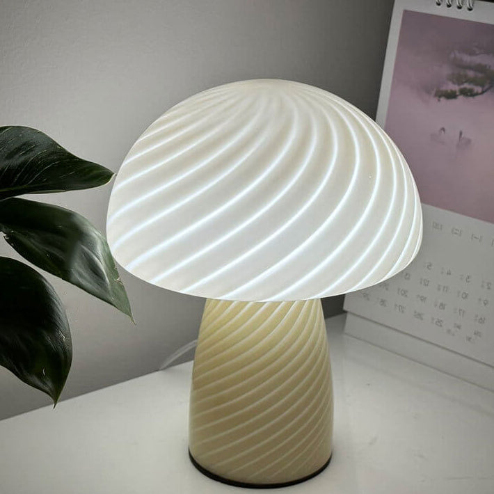 Modern Minimalist Mushroom Glass 1-Light Table Lamp Lumendat