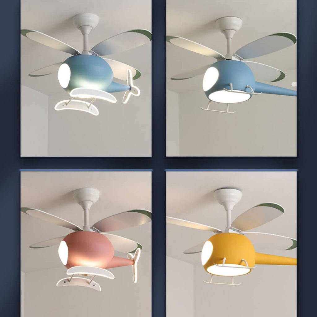 Lumendat Simple Cartoon Aircraft LED Downrods Ceiling Fan Light Lumendat