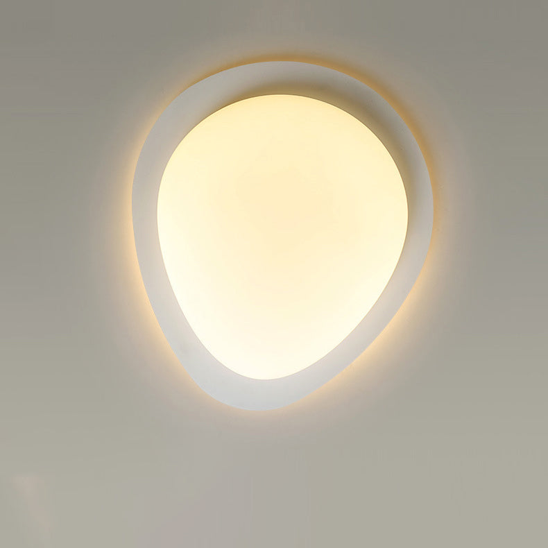 Contemporary Scandinavian Pebble Shape Iron Acrylic LED Flush Mount Ceiling Light for Bedroom