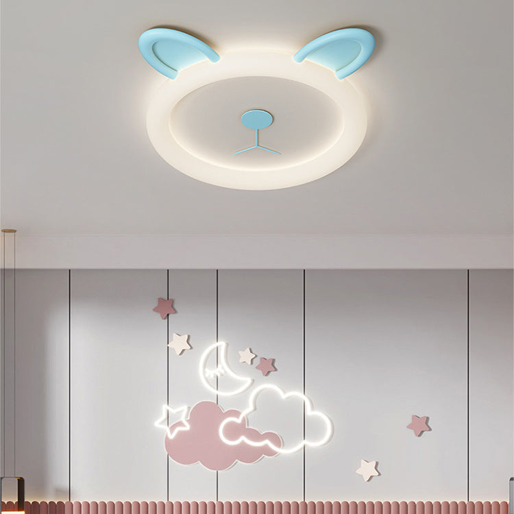 Lumendat Contemporary Creative Cartoon Panda PE Resin LED Kids Flush Mount Ceiling Light For Bedroom Lumendat
