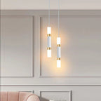 Modern Minimalist Cylinder Aluminum Acrylic LED Pendant Light for Bedroom BulbSquare