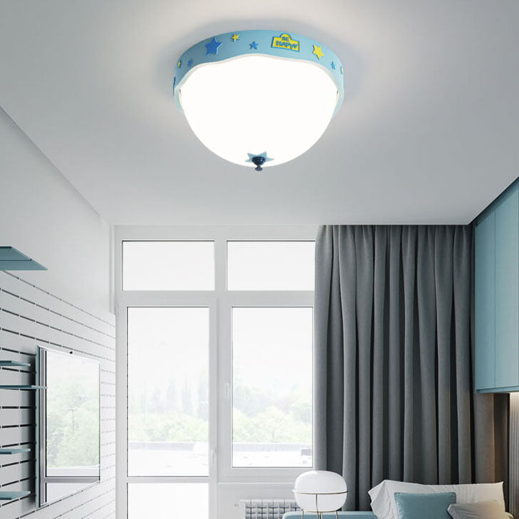 Lumendat Contemporary Creative Acrylic Cartoon Semicircle LED Flush Mount Ceiling Light For Bedroom Lumendat