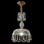 Modern Luxury Crystal Hanging Dome 1-light Pendant Light BulbSquare