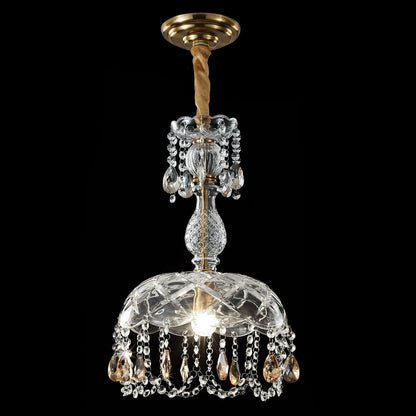 Modern Luxury Crystal Hanging Dome 1-light Pendant Light