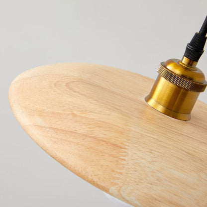 Nordic Modern Minimalist Solid Wood Disc 1-light Pendant Light