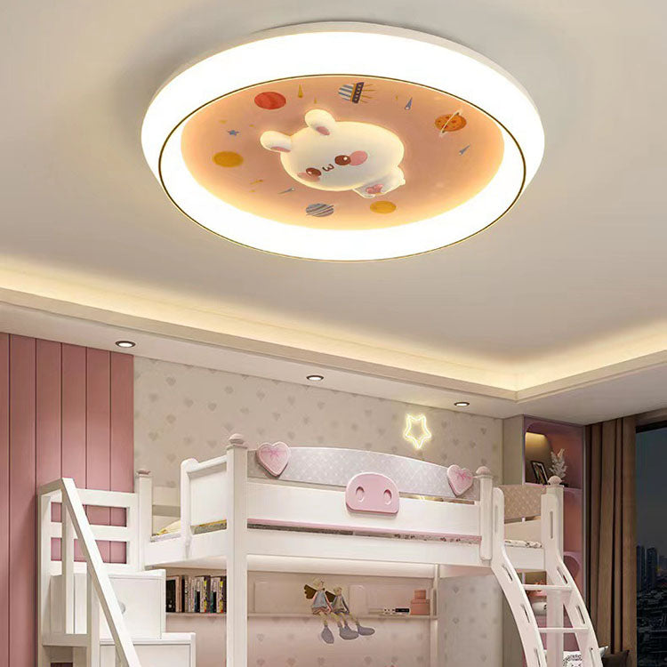 Lumendat Modern Minimalist Kids Cartoon Round Acrylic Iron Resin LED Flush Mount Ceiling Light For Bedroom Lumendat