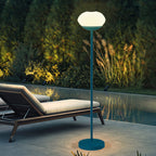 Solar Modern Minimalist Wrought Iron PE Oval LED Outdoor Standing Floor Lamp Lumendat