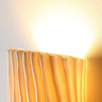 Contemporary Nordic Wavy Textured Resin Semicircle 2-Light Wall Sconce Lamp For Living Room