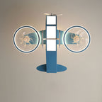 Lumendat Creative Cartoon Aircraft Kids Flush Mount Ceiling Fan Light Lumendat