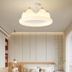 Contemporary Creative Kids Crown Iron Pe LED Semi-flush Mount Ceiling Light for Bedroom