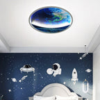 Modern Art Deco Planet Earth Round Silicon Iron LED Flush Mount Ceiling Light for Living Room