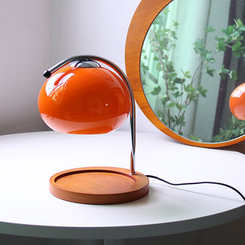 Vintage Glass Dome Solid Wood Base 1-Light Melting Wax Table Lamp Lumendat