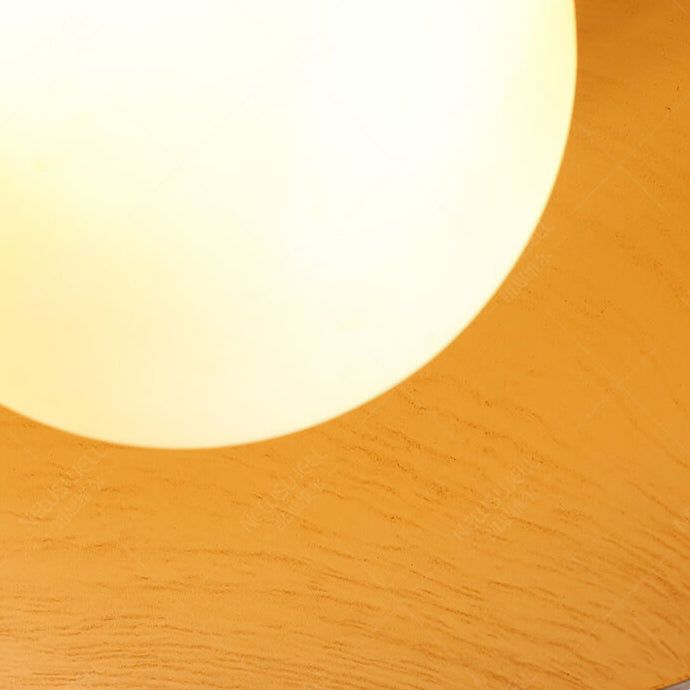 Minimalist Dome Wood Grain Iron 1-Light Semi- Flush Mount Ceiling Lumendat
